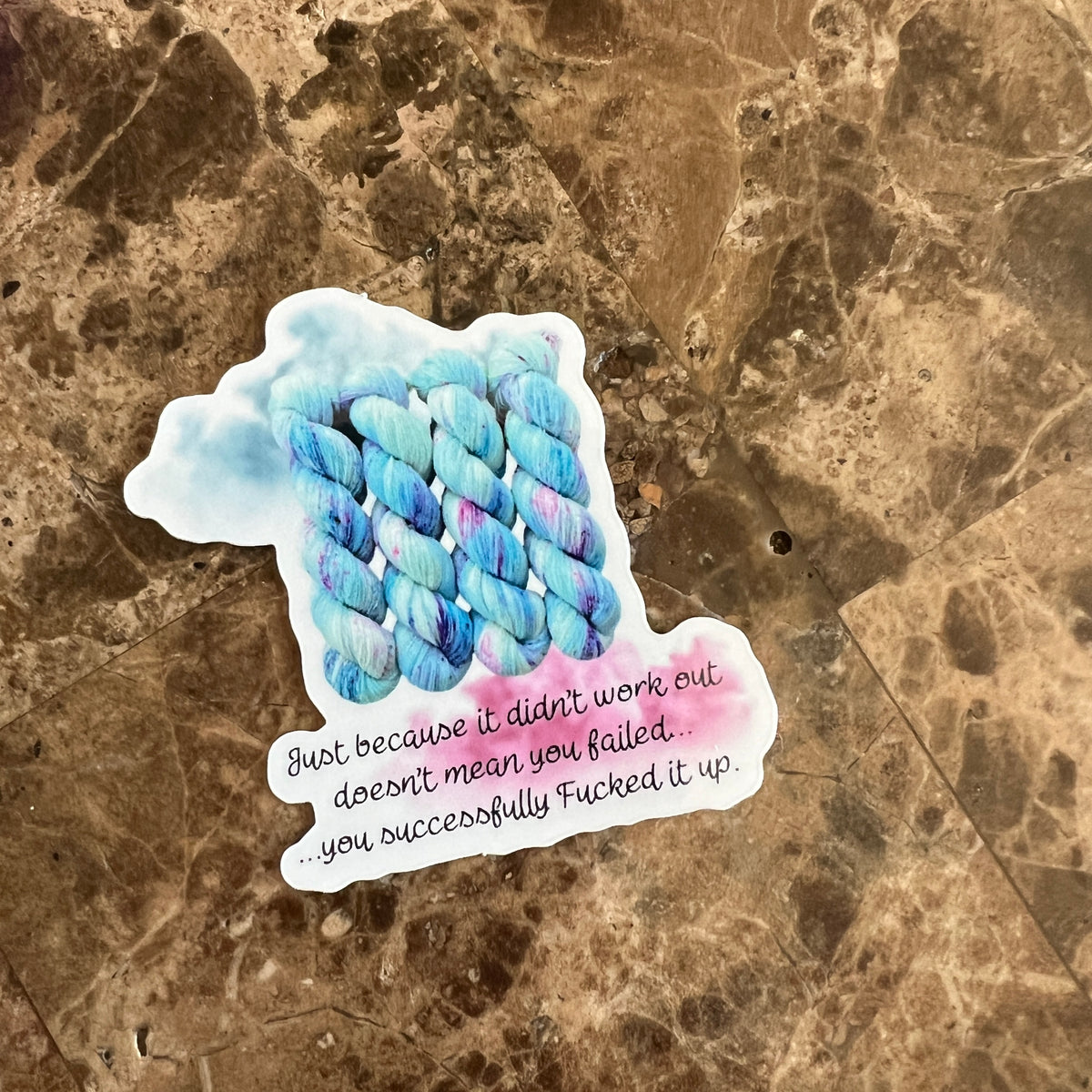 Just because… Vinyl Waterproof Sticker – A Whimsical Wood Yarn Co.
