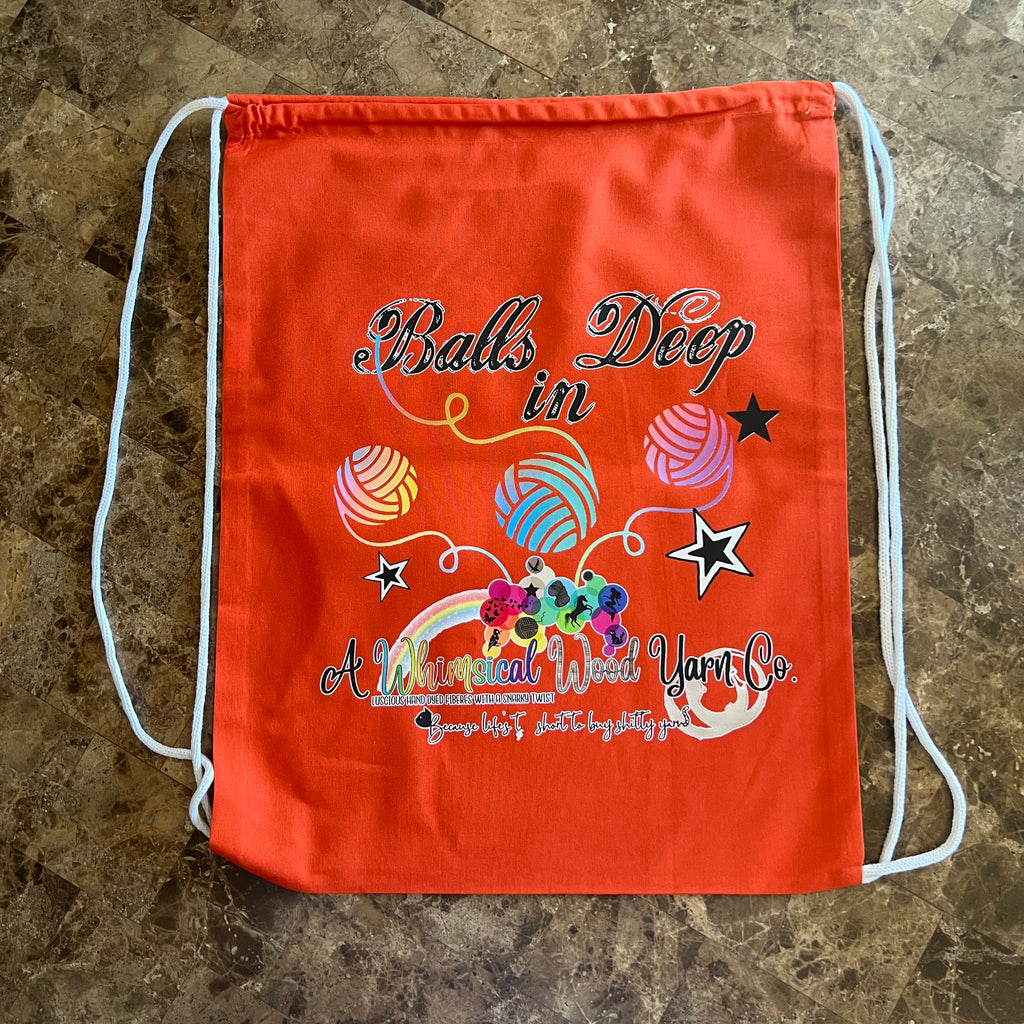 Ball Deep Logo Drawstring Cotton Project Bags