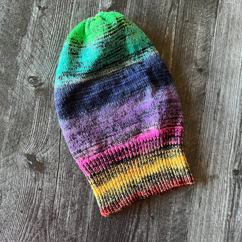 Off my rocker extra  slouchy fingering weight hat